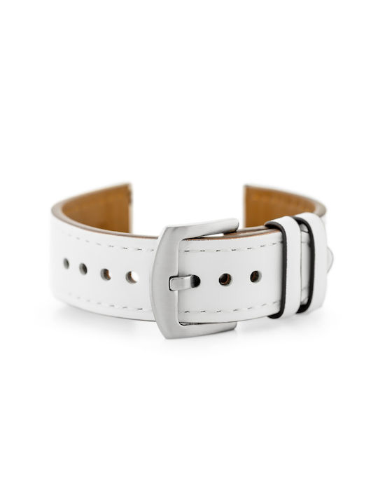 Pacific Leather Strap White 22mm