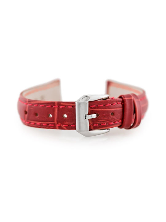 Pacific Leather Strap Red 14mm