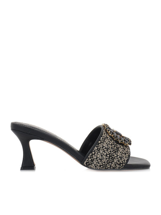 Exe Lucia582 Mules with Thin High Heel in Black...