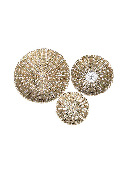 InTheBox Set of Decorative Wall Decor made of Straw Material Sifnos Deco 45cm 3pcs