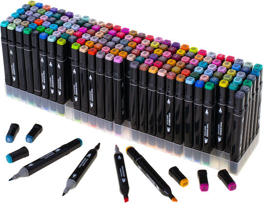 Set 168 Markers Zola 2-headed Thin Thick Marker Storage Bag Multicoloured