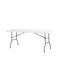 Outdoor Dinner Foldable Table with Plastic Surface and Metal Frame White 180x74xcm