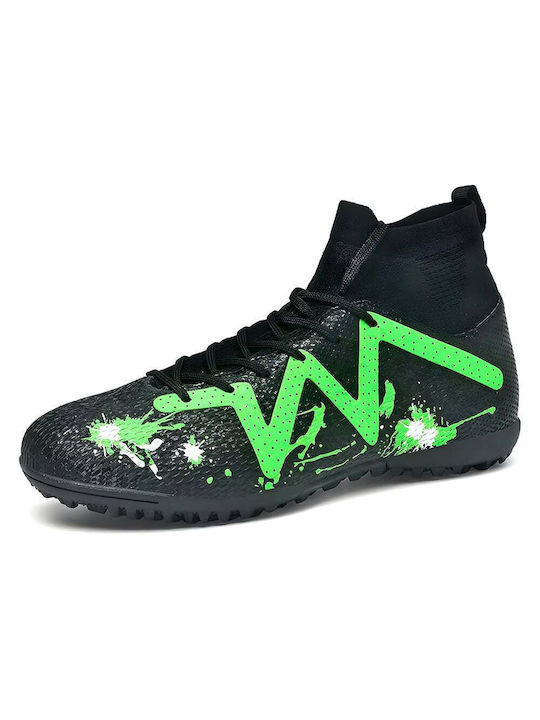 TF High Football Shoes with Molded Cleats Black