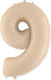 Balloon Shape Number 9 Ivory Satin Cream 90cm H...