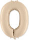 Balloon Shape Number 0 Ivory Satin Cream 90 cm ...