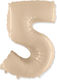 Balloon Shape Number 5 Ivory Satin Cream 90cm H...