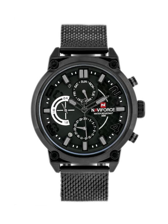 Naviforce Uhr Batterie mit Schwarz Metallarmband