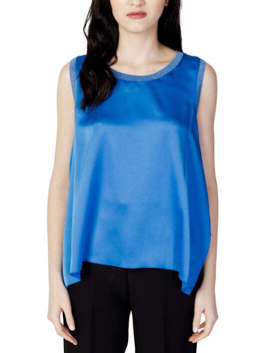 Hanny Deep Women's Summer Blouse Sleeveless Blue