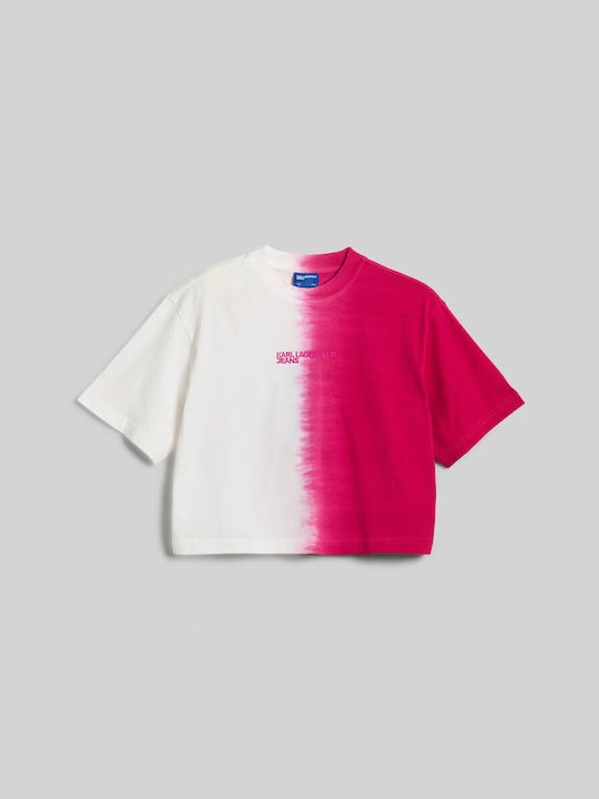 Karl Lagerfeld Damen Crop T-shirt Festival Fuchsia