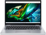 Acer Aspire 3 Spin A3SP14-31PT-39P6 14" IPS FHD Сензорен екран (Ядро i3-N305/8ГБ/256ГБ SSD/W11 S) Silver (Британска клавиатура)