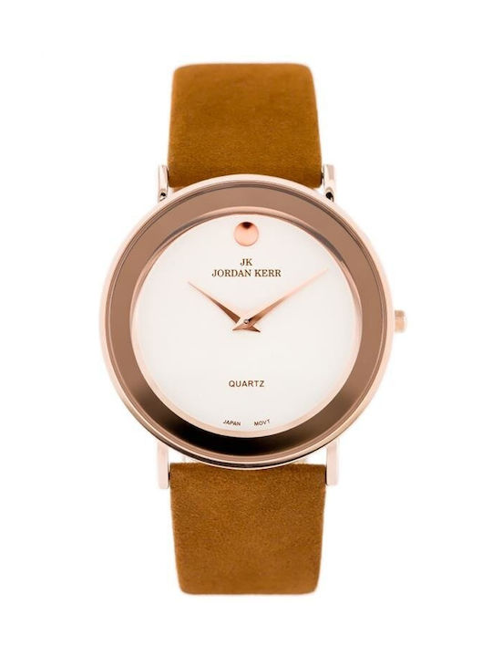 Jordan Kerr Women's Watch with Brown Leather Strap
