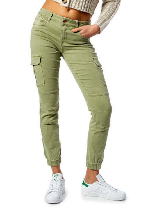 Only Women's Cotton Trousers Green