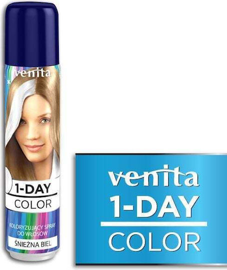 Venita Προσωρινή Βαφή Μαλλιών σε Spray Χωρίς Αμμωνία Χιονάτη Λευκό 50ml
