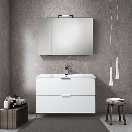 Mabo Rectangular Bathroom Mirror from MDF 80x70cm White