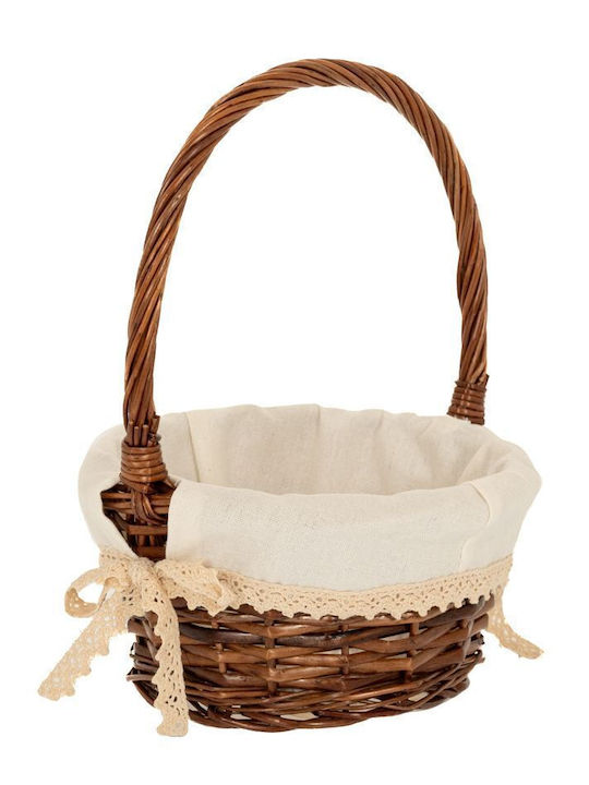 Decorative Basket Wicker with Handles Brown 20x20x10cm Iliadis