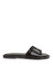 Tamaris Leather Women's Flat Sandals in Black Color