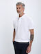 B.S Bags Men's Short Sleeve Blouse Polo White