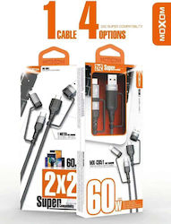 Moxom USB към Type-C / Lightning Multi-port Кабел 1м MX-CB51 Moxom USB към Type-C / Lightning Multi-port Кабел 1м MX-CB51