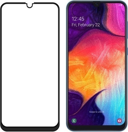 5D 0.3мм Закалено стъкло за цялото лице Черен (Galaxy A40)