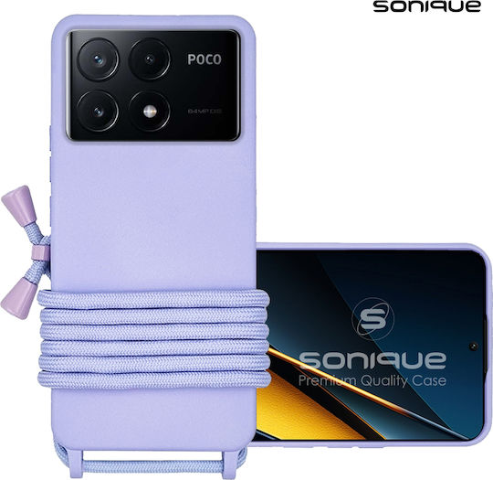 Sonique Задна корица Силикон 0.5мм с Каишка Лилав (Poco X6 Pro)