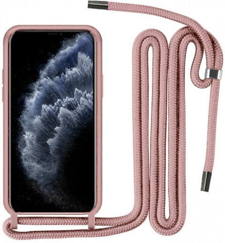 Colored Back Cover Σιλικόνης με Λουράκι Ροζ (Poco X5 Pro)