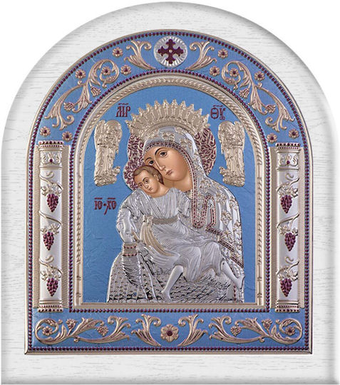 Slevori Axion Esti Classic Regular Wreath 17x19.7 White Blue Silver Wood 186515 1tmx