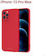 Swissten Back Cover Silicon Roșu (iPhone 15 Pro)