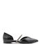 Leder Damen Ballerinas Schwarze