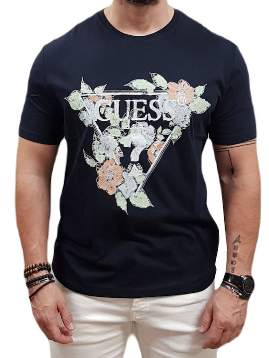 Guess Men's Short Sleeve T-shirt Navy Blue