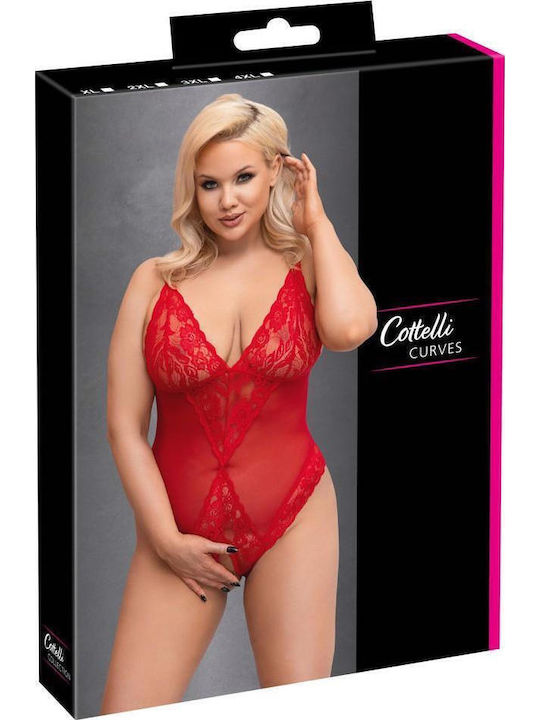 Boss Of Toys Sexy Κορμάκι με Δαντέλα Κόκκινο