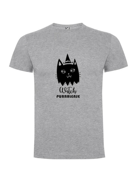 iLovePrints Crowned Cat Witchiness Tricou Gri