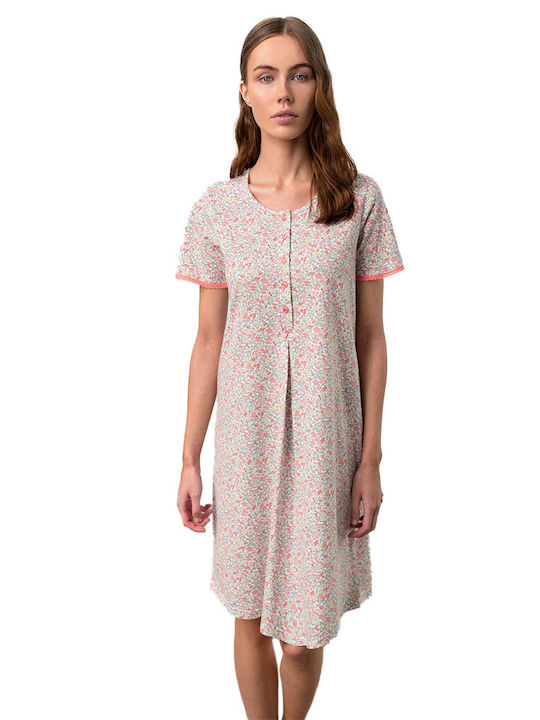 Vamp Summer Cotton Women's Nightdress Pink