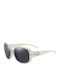 Techsuit Unisex Sunglasses with White Plastic Frame and Gray Polarized Lens