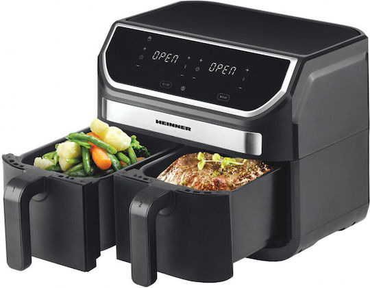 Heinner Friteuză cu aer cu Coș Detașabil Dublu 8.5lt Negru HAF-KDB1700BK