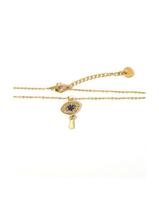 Necklace Eye from Gold Plated Steel