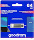 GoodRAM 64GB USB 3.2 Stick with connection USB-C Silver