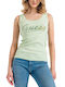 Guess Women's Blouse Cotton Sleeveless Green