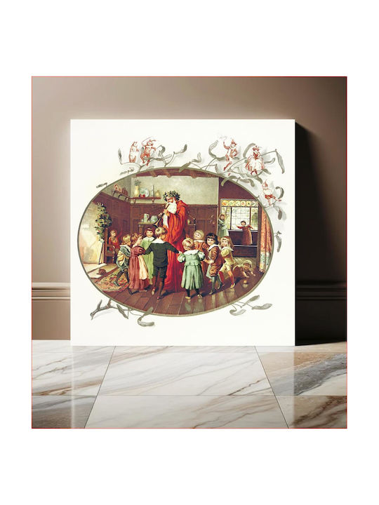 Santa Claus With Children Illustration From The Coming Of Father Christmas (1894) By Eliza F. Manning Painting on Canvas 110x110cm