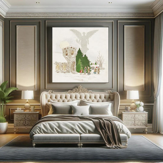 Illustration Of A White Christmas With An Angel (1919) By Frank Buttolph Painting on Canvas 120x120cm
