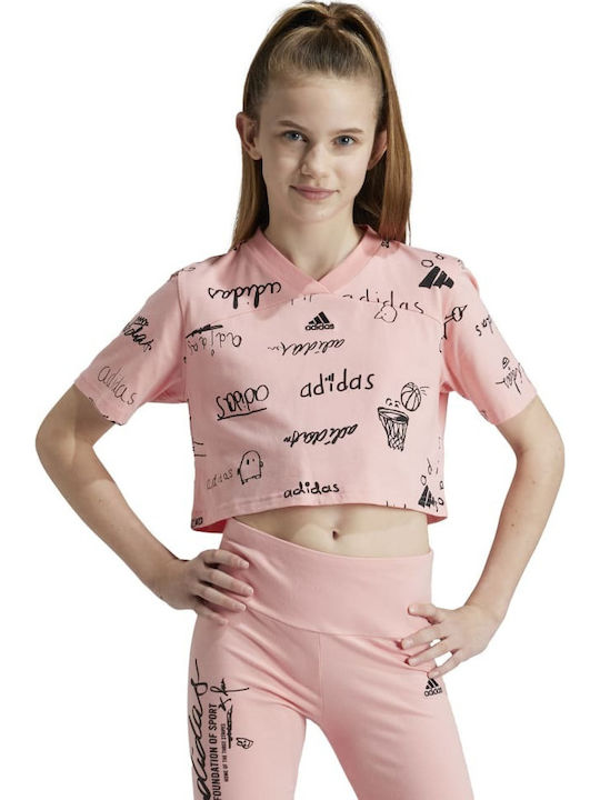 adidas Tricou pentru copii Roz Brand Love