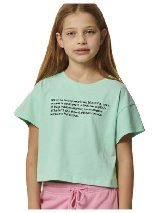 Body Action Kids Crop Top Short Sleeve Green