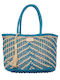 Bag to Bag Ψάθινη Τσάντα Θαλάσσης Μπλε