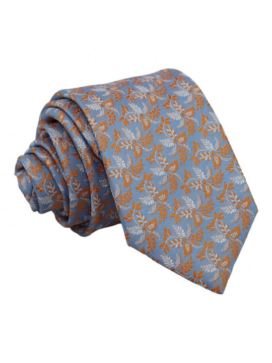 Blue Orange Pattern Tie 7.5 cm