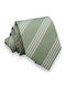 Open Green White Striped Tie 6/7.5cm