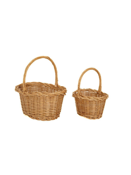 Set of Decorative Baskets Straw with Handles 2pcs Iliadis