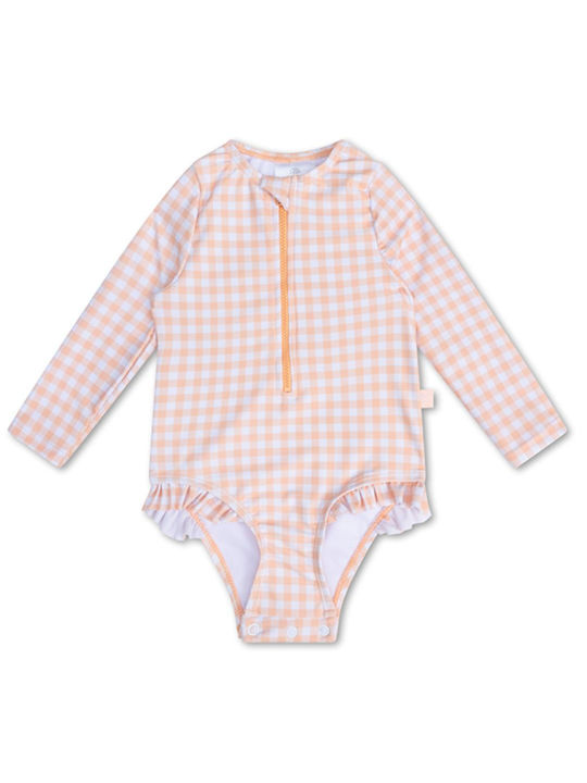 Swim Essentials Детски Бански Цял С Дълъг Ръкав Розов