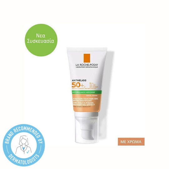 La Roche Posay Anthelios XL Dry Touch Anti-Shine Αδιάβροχο Αντηλιακό Gel Προσώπου SPF50+ με Χρώμα 50ml