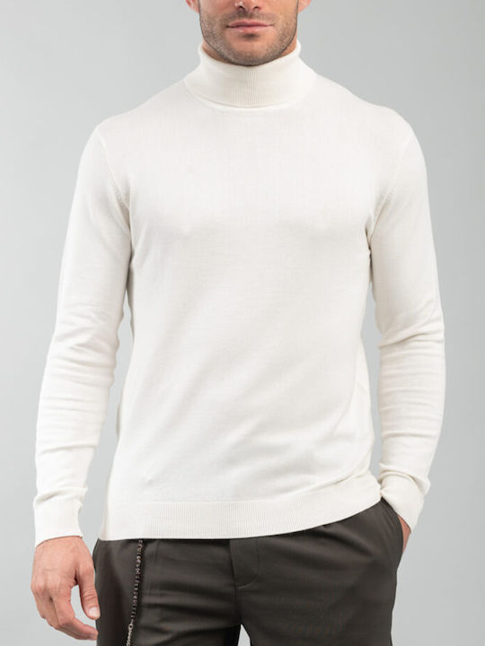Vittorio Artist Men's Long Sleeve Sweater Turtleneck White