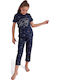 Siyah Inci Kids' Pajamas Summer Cotton Blue