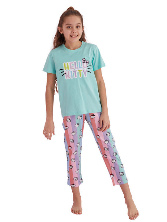 Hello Kitty Pijama pentru copii De vară Din bumbac Cotton Pistachio